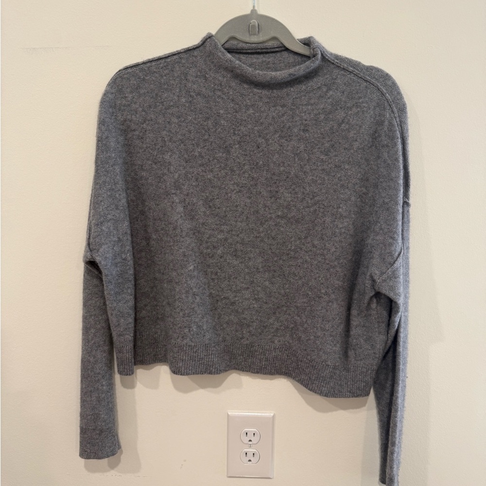 Pilcro Gray Cropped Turtleneck Sweater